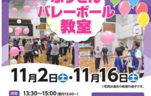 ふうせんバレーボール教室（白鷺）【11月２日（土）、11月16日（土）開催】の画像